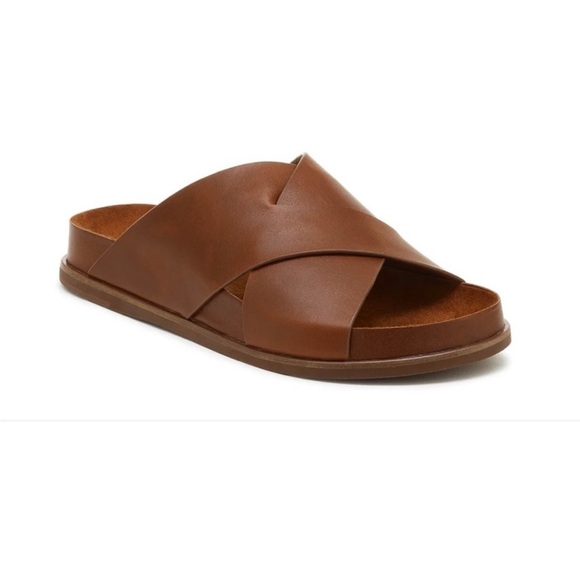 NIB KELSI DAGGER BROOKLYN Sailor Slide Leather Sandals 7.5 Peanut Saddle Brown - Picture 9 of 10